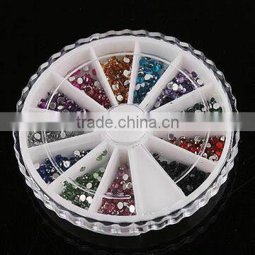12color acrylic rhinestone nail art decoration wheel