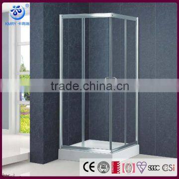 Aluminum Frame 80x80 Square Sliding Shower Cabin Interior Glass Doors (KT6003)