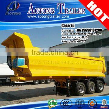 Qingdao Juyuan hydraulic self discharge sand 3 Axles 80Ton Side dump truck semi trailer / rear tipper trailer for sale                        
                                                Quality Choice