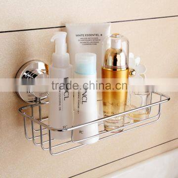 Bathroom wall mounted storage basket with suction cup