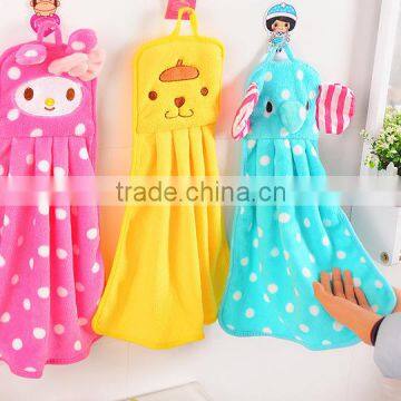 Coral fleece cute cartoon hand towel