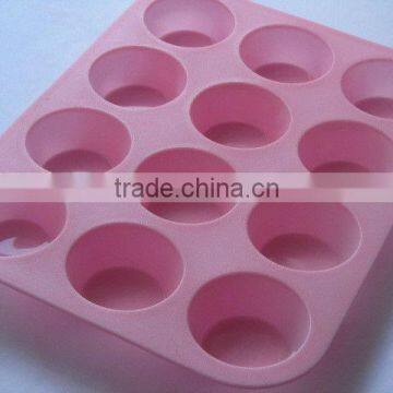 12holes round cups silicone soap molds