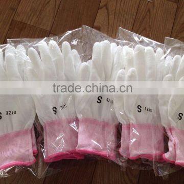 good quality dust free cleanroom work 10 gauge white knitted nylon glove liners