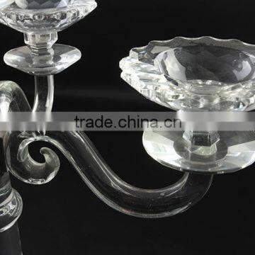 European Style 3- Arm With Beautiful Plate and Drop Pendant Decoration Crystal Candelabra & Centerpiece for Wedding Event photo-3