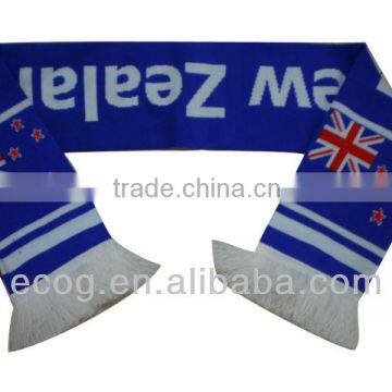 100% Acrylic knitted jacquard soccer team scarf