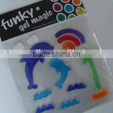 funny removable window sticker,3d gel sticker,kids magic gel stickers