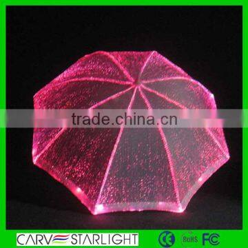 2015 hot sale led optic fiber luminous umbrellas with flashlight