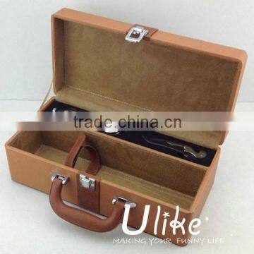 Leather beverage packing box luxury gift box packaging red wine package