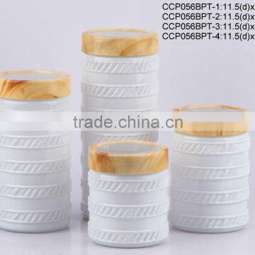 Glass jar sprayed with color with plastic lid(CCP056BPT)