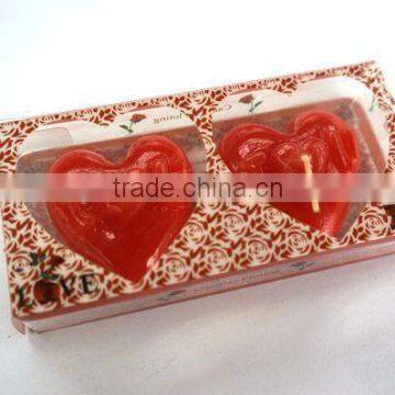 2pcs heart shape wedding candle