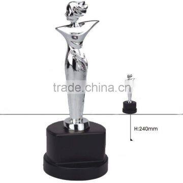 Sliver Plated Figure Metal Sports Victory Trophy