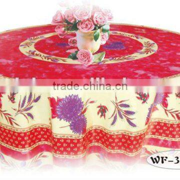 pvc non-woven flower design beaded tablecloths, latest design printing beaded tablecloths