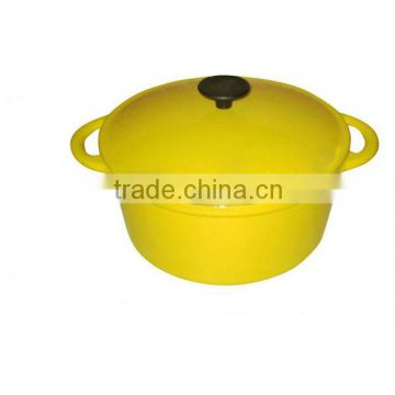 yellow cast iron enamel pot