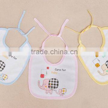 baby bib cotton print jersey with TPU coating back soft bib print bib cotton bib made in china