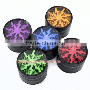 2016 new design hot sale herb grinder , grinder weed 63mm 4 pieces sharp teeth metal grinder