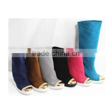 Fashion Design Hot Sale Rose Suede Hidden Heel Steel Toe Boots 2015 photo-6