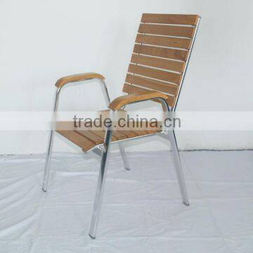 Garden Furniture Outdoor Restaurant Wooden Recliner Aluminum Dining Chair YC016 photo-2