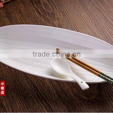 Ceramic watermelon style white oval plate dish for restaurant hotel home