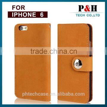 2015 New arival high class alibaba express for iphone 6 genuine leather flip case , 100% real leather wallet case for iphone 6