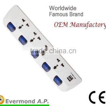 3-6 Ways 20A 110-240V Multi Extension Sockets and USB