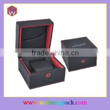 Black Leather Single Mens wrist watch box