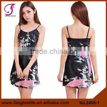 2405 Women Two-piece Set Satin Bath Robe photo-3