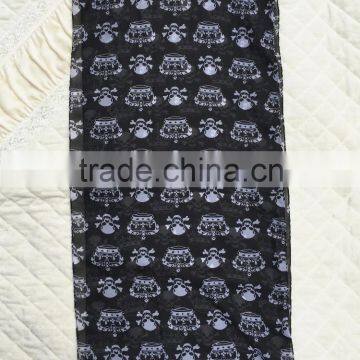 Black Background Crown Printed Polyester Scarf photo-2