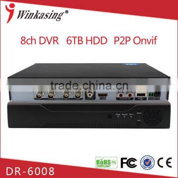 Support P2P Onvif H 264 8ch Full D1 security cctv dvr DR-6008