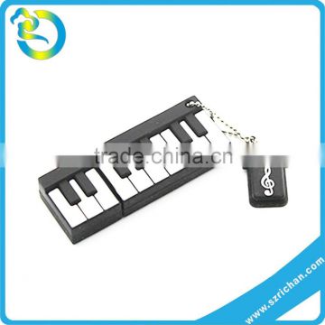 Custom Promotional Soft PVC 3 D Piano Shape USB flash drives