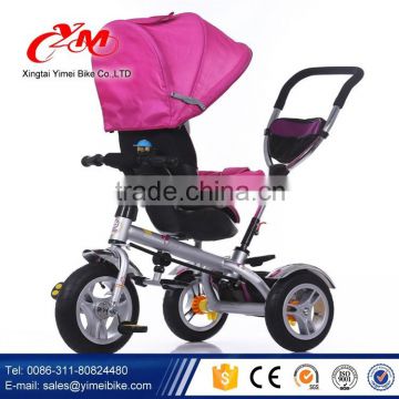 2016 Luxury big kid tricycle with air wheels / Ride On baby tricycle parts / cheap kid three-wheeled bicycle with push bar