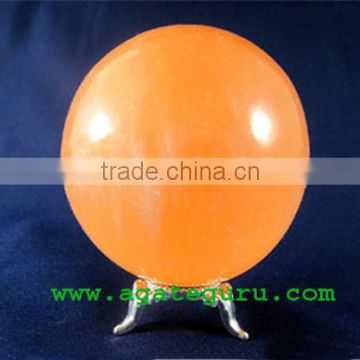 Orange Selenite Balls : Wholesale Selenite Therapy Spheres : Wholesaler Manufacturer