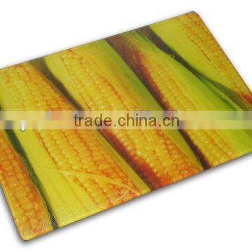 vegetable pattern tempered glass cutting boards/chopping boards