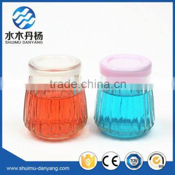 Fancy 100ml pudding glass bottle glass pudding jar with plastic cap                        
                                                                                Supplier's Choice