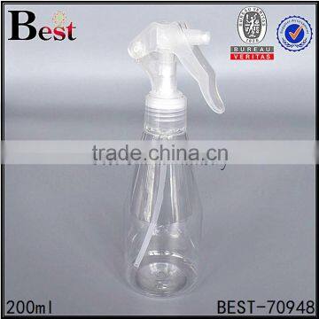 100ml 200ml 6oz Blue Pet Clear Cylinder Bottle With Small Trigger Pump Sprayer