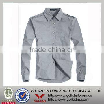 Stylish Cotton Solid Gray Color Fitted Office Shirts For men