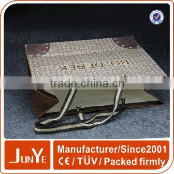 wholesale customized paper shopping bags flat rope