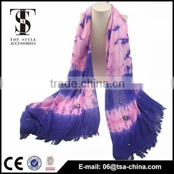 2015 beatiful women purple scarf with tassel scarf supplier