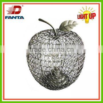 Vivid silver fruit with LED light -metal crafts