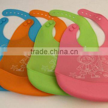 Zhejing manufacturer silicone re-use easy to rinse infant & toddlers baby bibs