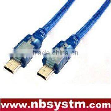 mini usb cable 2.0 USB Data Cable mini 5pin to mini 5pin plug transparent