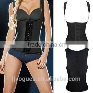 waist training corset latex wholesale ann chery women sexy Black lingerie with vest