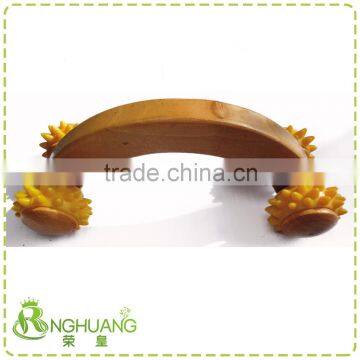 Wooden handheld plstic massage roller