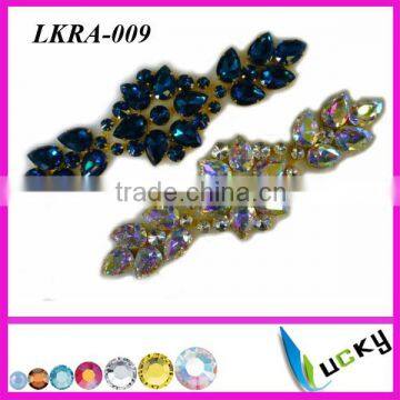 Hot Selling New Design crystal Rhinestone applique for wedding dress