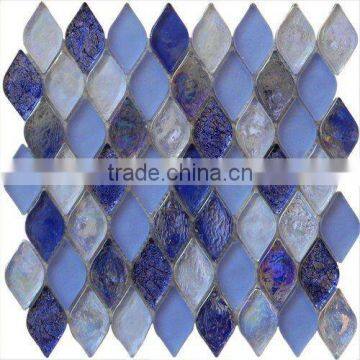 Glossy Smalto Rhombus Glazed Glass Mosaic for Wall Decoration