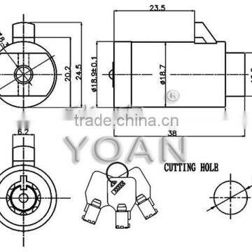 Cylinder Lock for T Handle Vending Machine