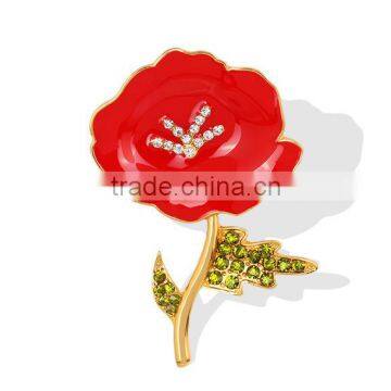 Golden plated poppy brooch wholesale