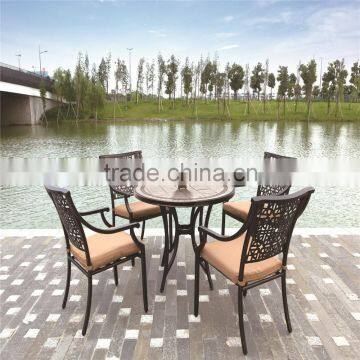 Hot Sale Cheap Easy Installation Garden Furniture Cast Aluminum Dining Set Outdoor Table and Chair