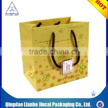 commercial colorful printing kraft paper hand bag