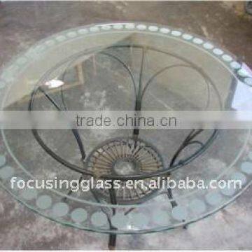 6-12mm Round silk- screenTempered Glass for Table