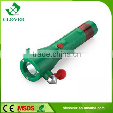 Chinese with safety hammer high power 1W LED plastic led torch flashlight